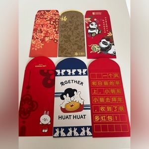 Set of 6 Lucky Money Red Packets